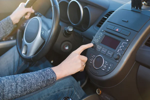 Man driving a new car — Stock Photo, Image