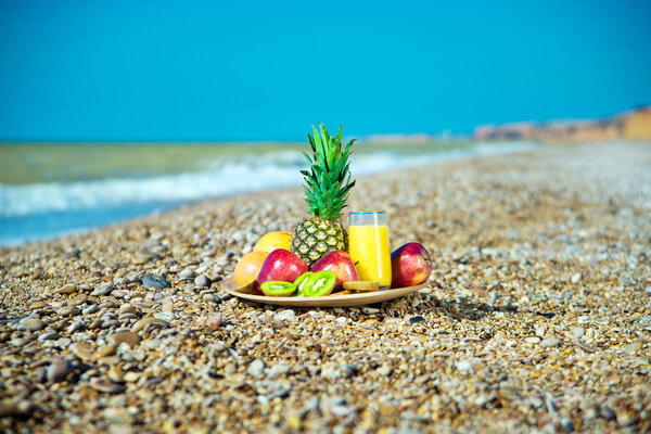 Fresh fruit on the beach