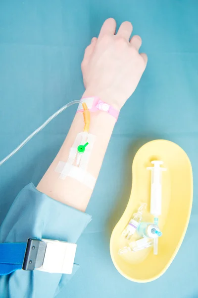 Intravenous injection, drip of medicinal product — Stock Photo, Image