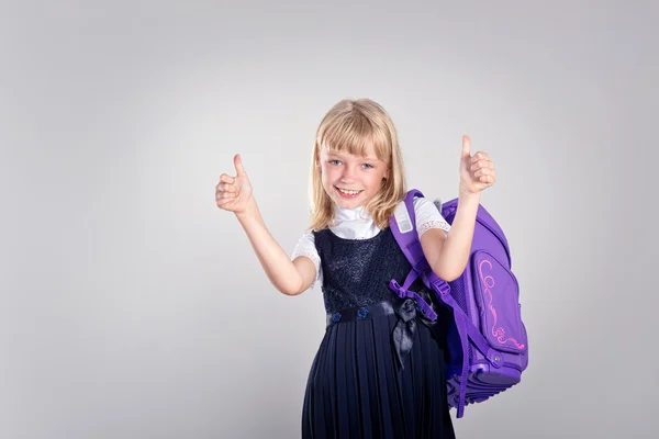Gyönyörű iskoláslány, iskola és oktatási portréja — Stock Fotó