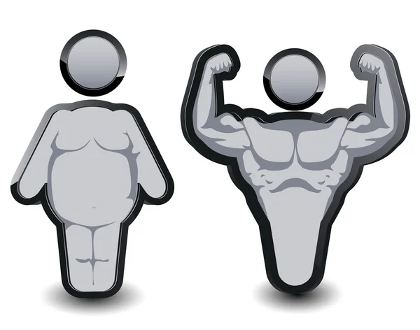 脂肪有肌肉的男人 — 图库矢量图片