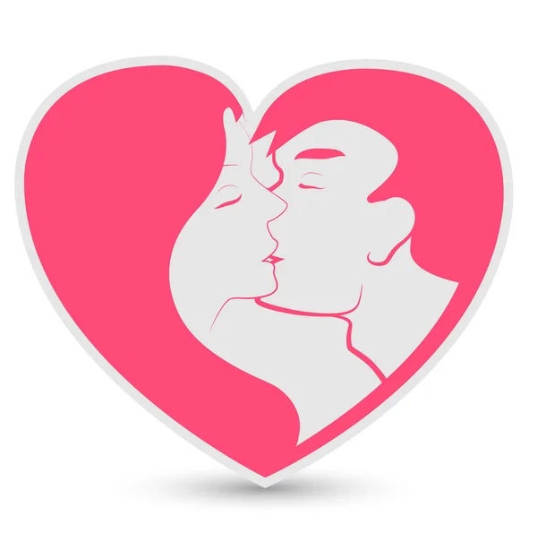 Paar küsst sich — Stockvektor