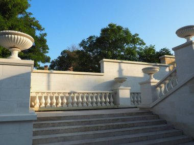 Kerch, 21 Ağustos 2021 Kırım dağlarındaki tarihi bir merdiven olan Büyük Mithridate Merdiveni antik Yunan şehri Panticapaeum 'un kalıntılarının bulunduğu Mithridates Dağı..