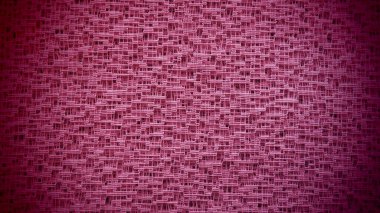 Saf leylak ya da pembe tül gibi. Ağlı kumaş. Yakın plan. Peçe ya da muslin. Farklı boyutlarda delikleri olan bir perdenin yakın çekimi. Soyut arkaplan. Kenarlarında koyu renk ağlar var.