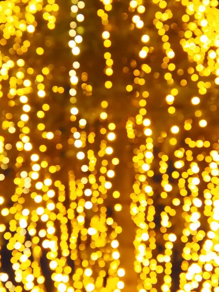 Bokeh Destaca Color Dorado Amarillo Parpadea Oscuridad Fondo Festivo Desenfoque —  Fotos de Stock
