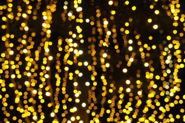 Bokeh Highlights Golden Yellow Color Flashes Dark Festive Background Blurred — Foto Stock