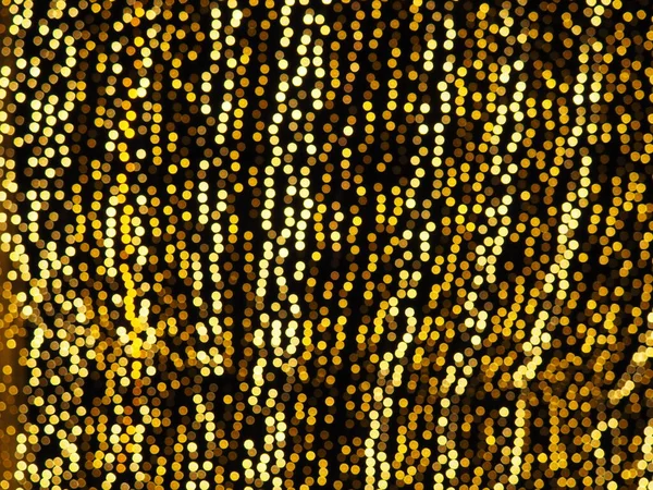 Bokeh Highlights Golden Yellow Color Flashes Dark Festive Background Blurred — Stock Photo, Image