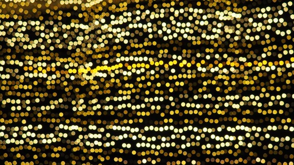 Bokeh Csúcspontja Arany Sárga Színű Villanások Sötétben Ünnepi Háttér Homályos — Stock Fotó