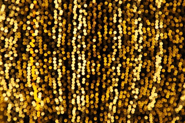 Bokeh Highlights Golden Yellow Color Flashes Dark Festive Background Blurred — Stock Photo, Image