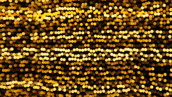 Bokeh Csúcspontja Arany Sárga Színű Villanások Sötétben Ünnepi Háttér Homályos — Stock Fotó