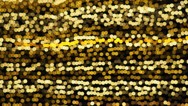 Bokeh Mette Evidenza Colore Dorato Giallo Lampeggia Buio Sfondo Festivo — Foto Stock