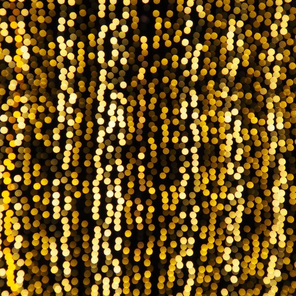 Bokeh Highlights Gouden Gele Kleur Knippert Het Donker Feestelijke Achtergrond — Stockfoto