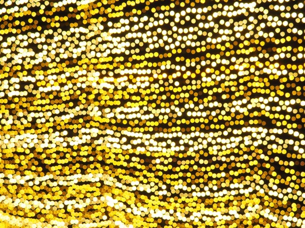 Bokeh Mette Evidenza Colore Dorato Giallo Lampeggia Buio Sfondo Festivo — Foto Stock