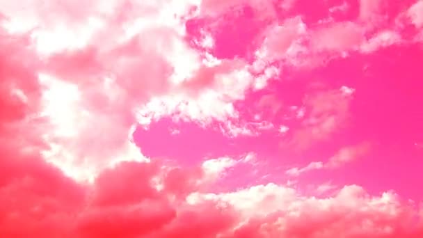 粉红云天在云天中移动 自然背景云彩Hd时间差 时间差 时间差 粉红的颜色 积云移动得很快 粉色幻想 — 图库视频影像