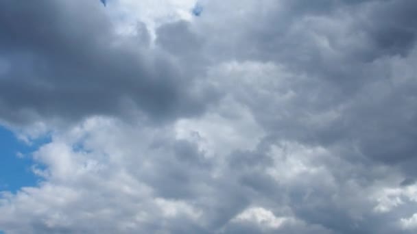 Fast Moving Clouds Blue Sky Cloudiness Cumulus Clouds Move Lower — Stock Video