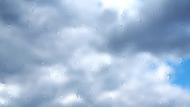 Schnelle Wolken Vor Blauem Himmel Trübung Kumuluswolken Bewegen Sich Wind — Stockvideo