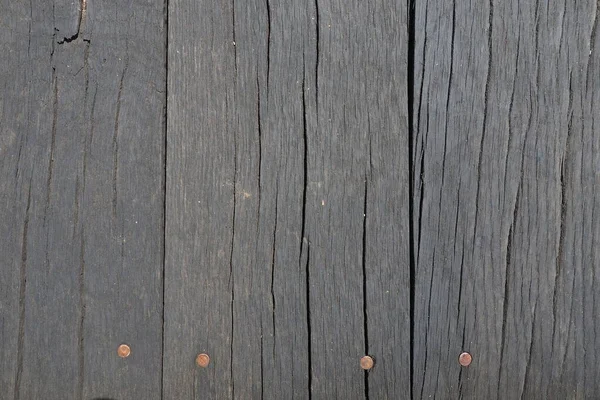 Planches Bois Clouées Verticalement Texture Bois Couleur Bois Foncé Chapeaux — Photo