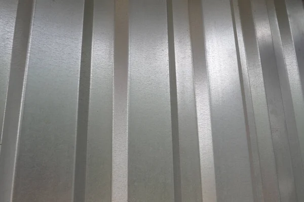 Aluminum Chrome Metal Profiled Sheet Vertical Stripes Metallic Gray — Stockfoto