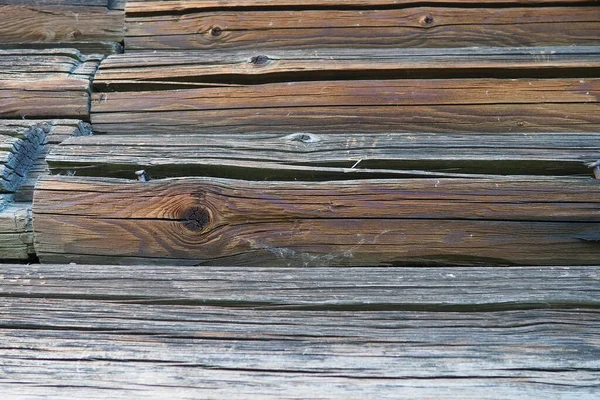 Background Horizontal Logs Wooden Background Shabby Boards Logs Lumber Assortment — Foto de Stock