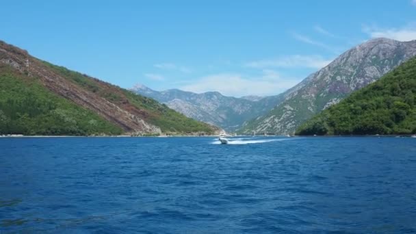 Boka Kotor Adriatic Sea Verige Strait Kamenari Lepetane Ferry Line — Stock video