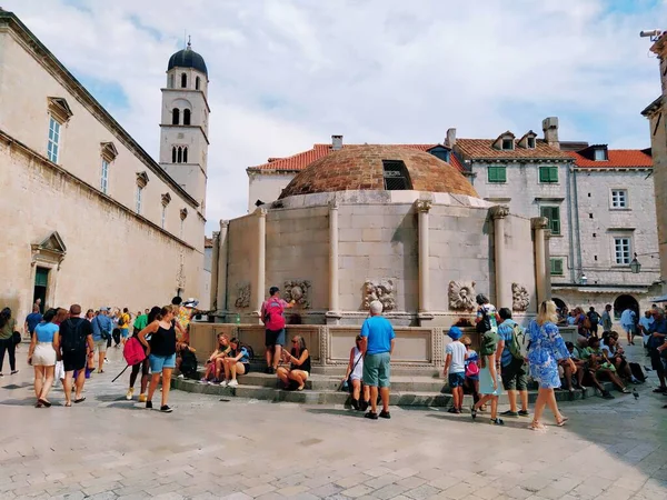 Big Onofrio Fountain Velika Onofrijeva Chesma Dubrovnik Horvátország Quattrocento Időszakban — Stock Fotó