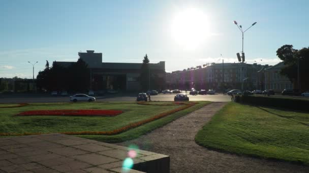 Petrozavodsk Karelia August 2022 Kirov Square Intersection Karl Marx Avenue — Stock Video