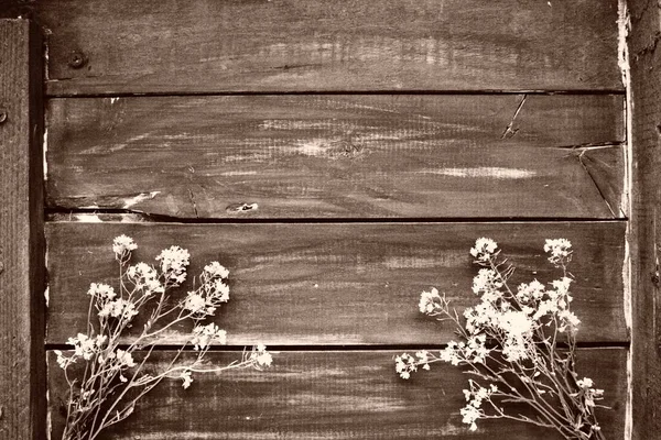 Kwiaty Rzepaku Zebrane Kilka Lub Bukiet Drewnianym Tle Wildflowers Ułożone — Zdjęcie stockowe