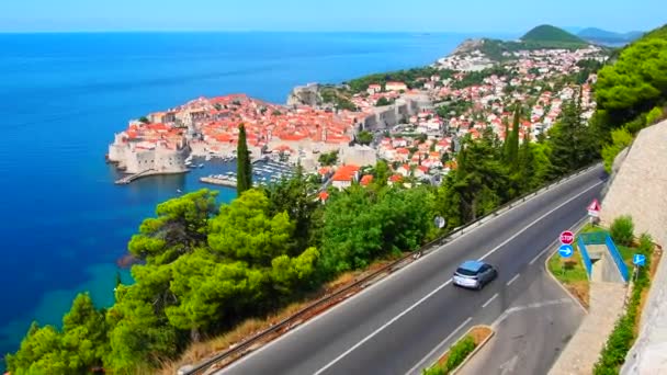 Dubrovnik Croácia Agosto 2022 Vista Mar Adriático Partir Convés Observação — Vídeo de Stock
