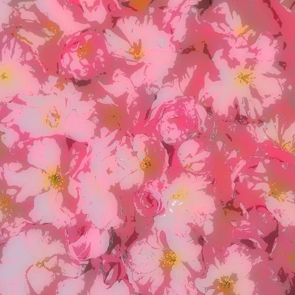 Рожеві Квіти Вишневий Фон Сакури Ілюстрація Квіткових Стін Який Вибірковий — стокове фото