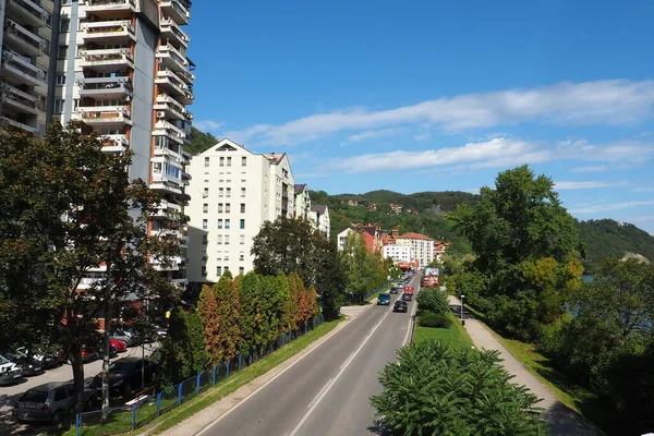 Zvornik Bosnia Herzegovina October 2022 Embankment Streets City Zvornik Drina — Stock Photo, Image