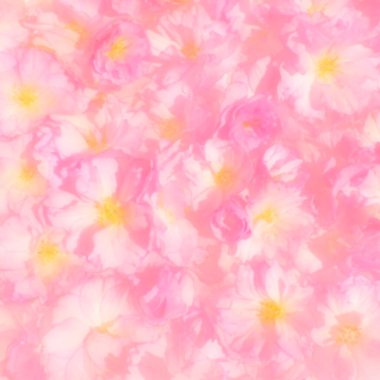 Pembe çiçekler kirazlı sakura arka plan. Çiçek duvarı çizimi. Yumuşak seçici odaklanma. Tatil kartpostalı. Pembe taç yaprakları ve sarı mamalar. Güzel arka plan. Bulanık sanat. Bahar kiraz çiçeği.