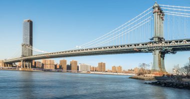 brooklyn köprüsü ve aşağı manhattan ise gün batımı