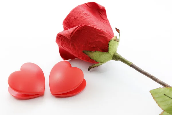 Paper rose and heart — Stock Photo, Image
