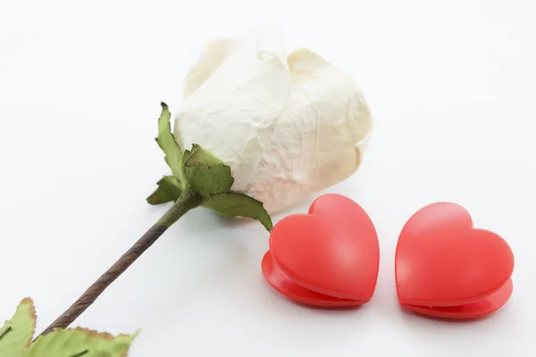 Paper rose and heart — Stock Photo, Image