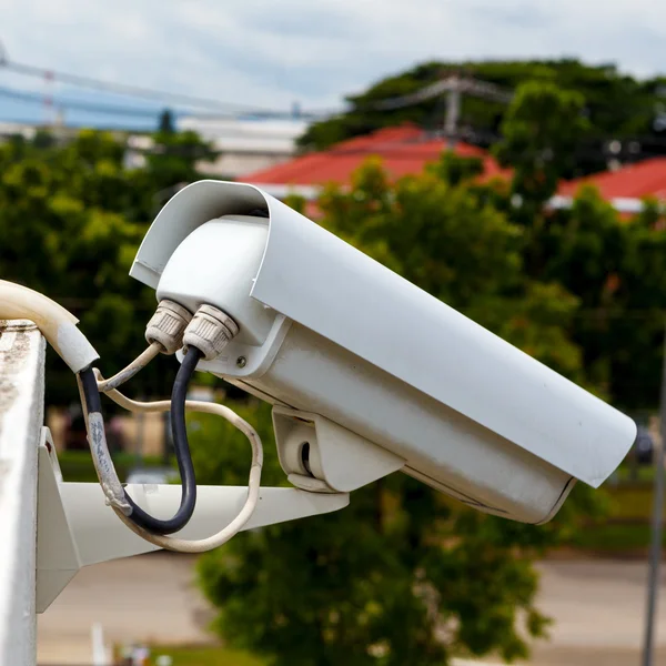 Blanco cctv cámara de vigilancia para la fábrica de seguridad —  Fotos de Stock