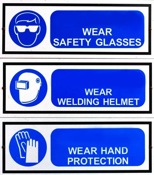 Blue safety signs borad — Stock Photo, Image