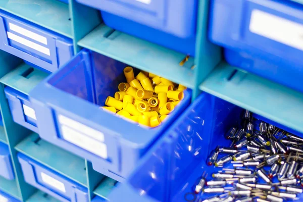 Modré zásuvky pro udržování zařízení — Stock fotografie