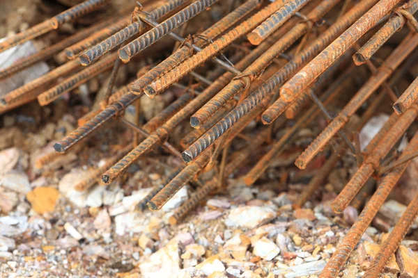 Fundação de aço para a construção de casa — Fotografia de Stock