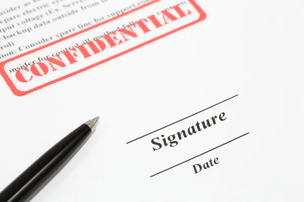 Firma documento — Foto Stock