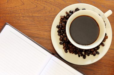 Not Defteri ile kahve Kupası