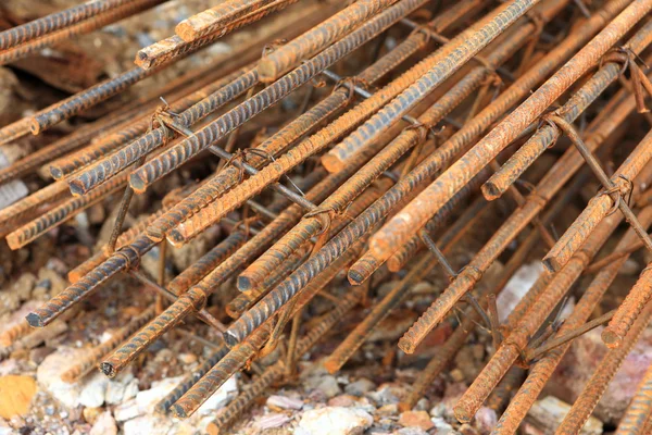 Fundação de aço para a construção de casa — Fotografia de Stock