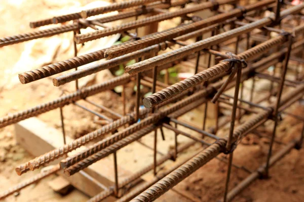 Fundación de acero para la construcción de viviendas — Foto de Stock