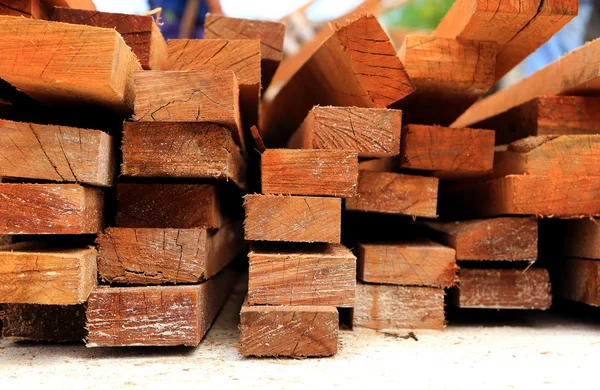 Set of wood pine timber for construction building — Stock Photo, Image