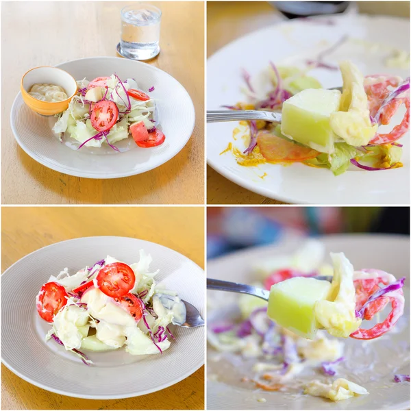 다이어트에 대 한 과일과 야채 샐러드의 세트 — 스톡 사진