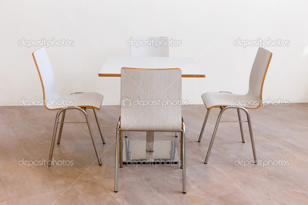 White table and chair set
