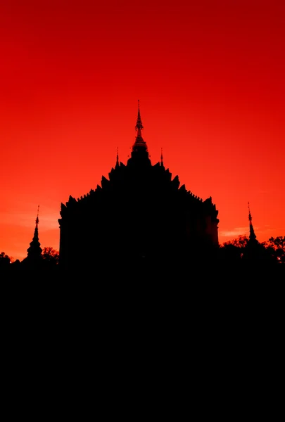 Silhouette Pagoda — Stock Photo, Image