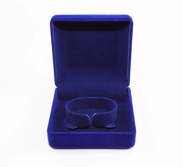 Blue velvet box — Stock Photo, Image