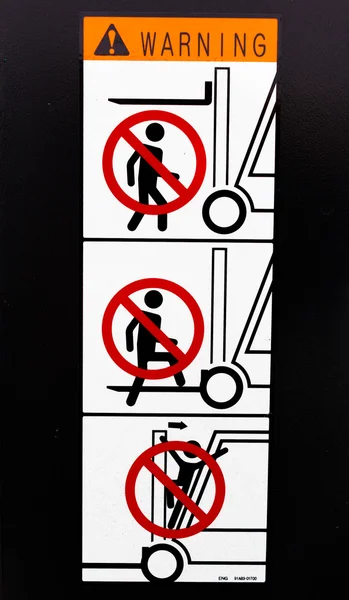 Bezpečnostní značka pro vysokozdvižný vozík — Stock fotografie