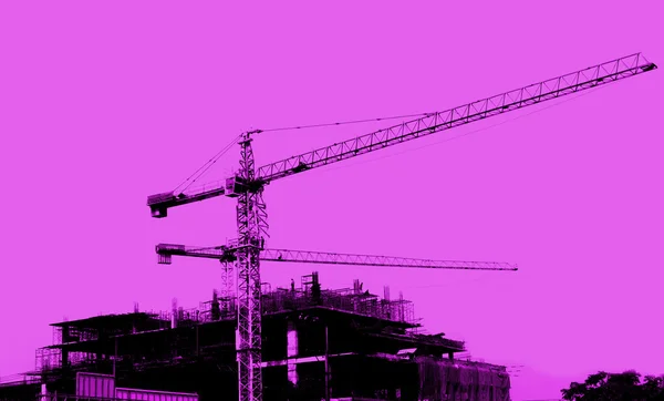 Crane working in construction site — Stock Photo, Image