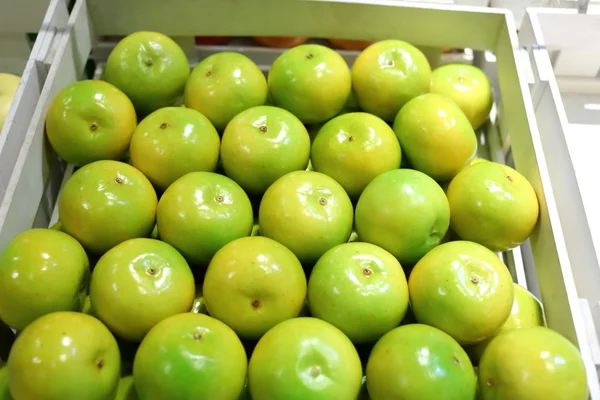 Fałszywe owoce i owoce na półkach — Zdjęcie stockowe